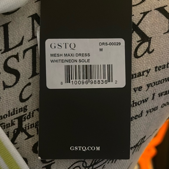 GSTQ Mesh Maxi Dress Yellow Halter Sundress with side pockets - Picture 2 of 8